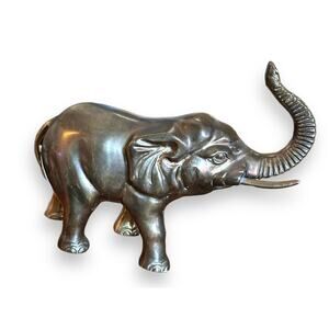 Vintage GATCO Solid Brass Elephant Figurine 8.6" x 2.7" and 6.5" tall